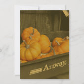 Sepia Wagon Orange Pumpkins Fall Party Einladung (Rückseite)