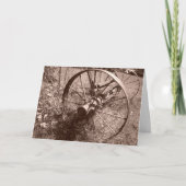 "Sepia Wagon Wheel #1" Geburtskarte Karte (Vorderseite)