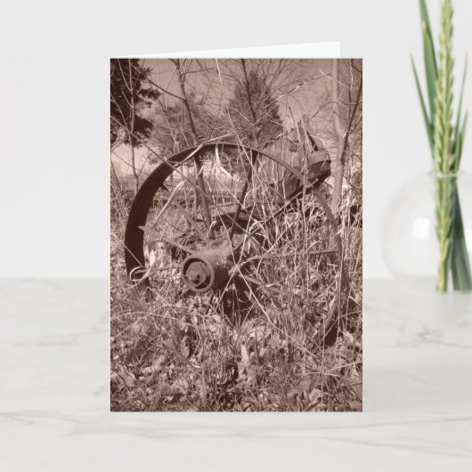 "Sepia Wagon Wheel #2" Geburtskarte Karte (Vorderseite)