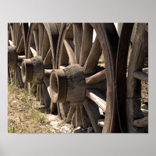Sepia Wagon Wheels Poster (Vorne)