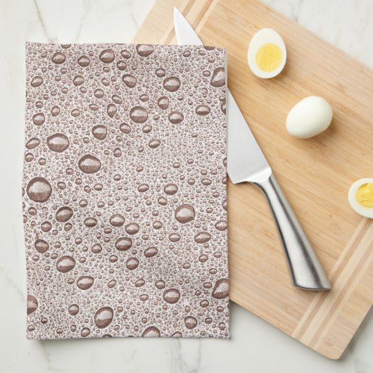 Sepia-Wassertropfen Geschirrtuch (Viertel Falte)