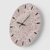 Sepia-Wassertropfen Große Wanduhr (Winkel)