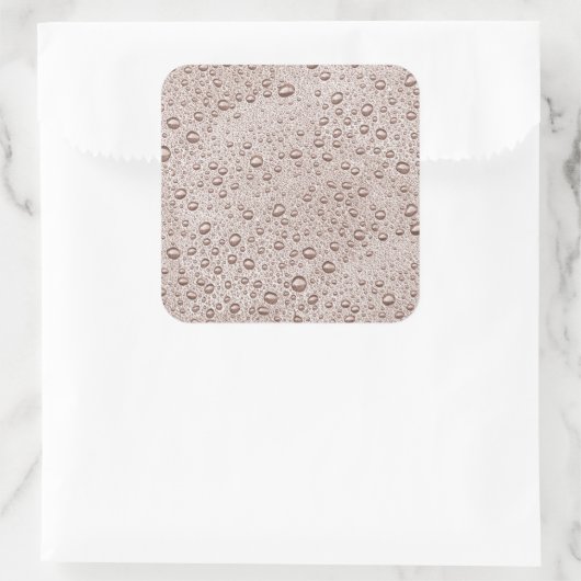 Sepia-Wassertropfen Quadratischer Aufkleber (Tasche)