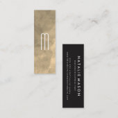 Sepia Watercolor Monogram Mini Visitenkarte (Vorne/Hinten)
