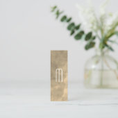 Sepia Watercolor Monogram Mini Visitenkarte (Stehend Vorderseite)