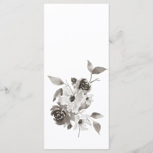 Sepia Watercolor Wedding oder Event Menu Menükarte (Rückseite)