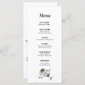 Sepia Watercolor Wedding oder Event Menu Menükarte (Vorne/Hinten)