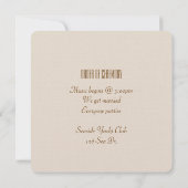 Sepia Wedding Einladung (Rückseite)