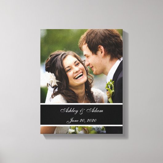 Sepia Wedding Foto Personalisiert Leinwanddruck (Vorderseite)