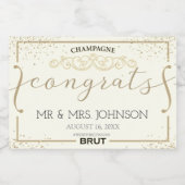 Sepia Wedding Sparkling Wine Label Schaumweinetikett (Einzelnes Label)