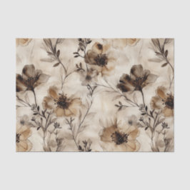 Sepia-Wildblumen Dekoupage Tissue Paper Seidenpapier