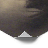 Sepia Witch Bat Night Cauldron Black Cat Poster (Ecke)