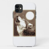 Sepia Wolf & Moon Case-Mate iPhone Hülle (Rückseite)