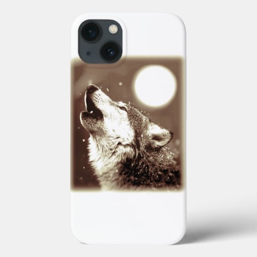 Sepia Wolf & Moon Case-Mate iPhone Hülle (Rückseite)