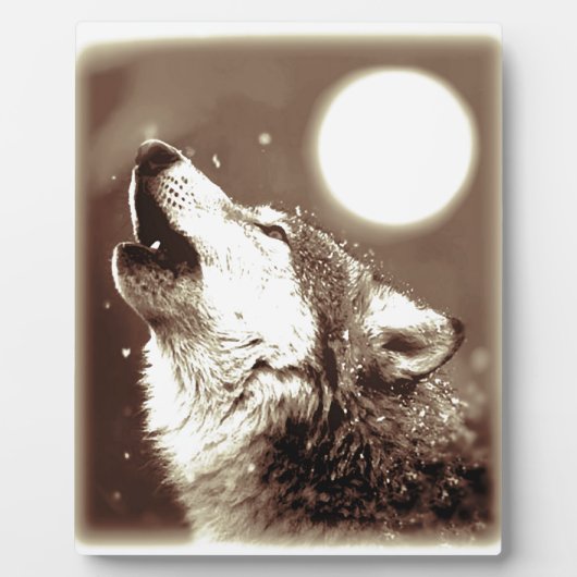 Sepia Wolf & Moon Fotoplatte (Vorderseite)