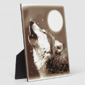 Sepia Wolf & Moon Fotoplatte (Seite)