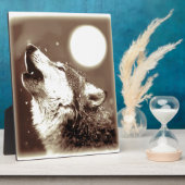 Sepia Wolf & Moon Fotoplatte (Seite)