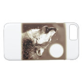 Sepia Wolf & Moon iPhone 7 Fall Case-Mate iPhone Hülle (Rückseite (Horizontal))