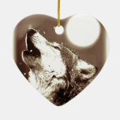 Sepia Wolf & Moon Keramikornament (Hinten)