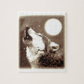 Sepia Wolf & Moon Puzzle (Vertikal)