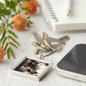 Sepia Wolf & Moon Schlüsselanhänger (Seite)