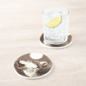 Sepia Wolf & Moon Untersetzer (Seite)