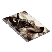 Sepia Wolf Portrait-Notebook Notizblock (Rechte Seite)