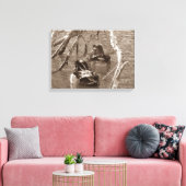 Sepia Wood Duck Pair Leinwanddruck (Insitu (Wohnzimmer))