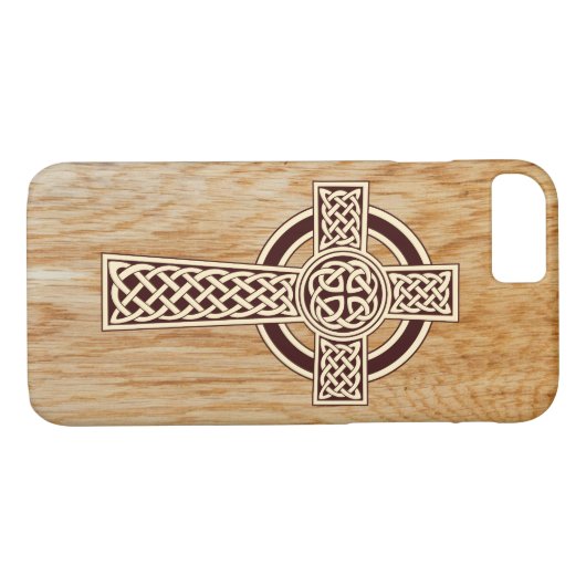 Sepia Woodcut Celtic Cross Case-Mate iPhone Hülle (Rückseite (Horizontal))
