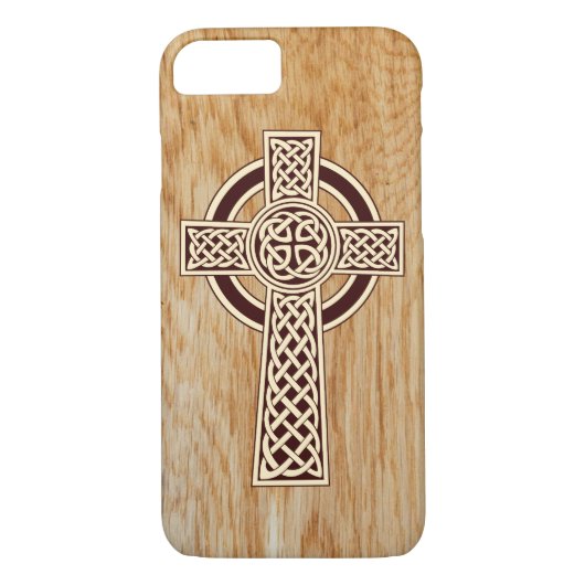 Sepia Woodcut Celtic Cross Case-Mate iPhone Hülle (Rückseite)