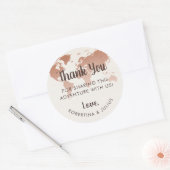 Sepia World Map Travel Vielen Dank Runder Aufkleber (Umschlag)