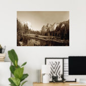 Sepia Yosemite Valley Poster (Heimbüro)