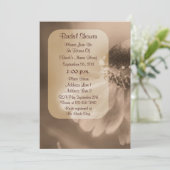 Sepia Zinnia Blume Brautparty Einladung (Stehend Vorderseite)