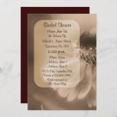 Sepia Zinnia Blume Brautparty Einladung (Vorne/Hinten)