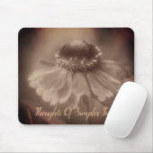 Sepia Zinnia Blume Einfachere Zeiten Inspiration Mousepad (Mit Mouse)