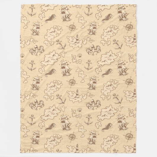 Sepiemuster Fleecedecke (Vorderseite)