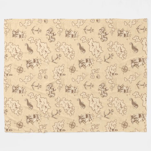 Sepiemuster Fleecedecke (Vorderseite (Horizontal))