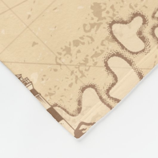 Sepiemuster Fleecedecke (Ecke)