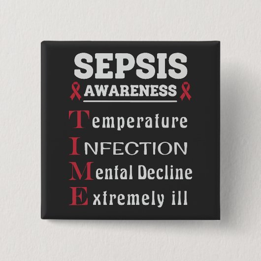 Sepsis Awareness T.I.M.E. Guide Button (Vorderseite)