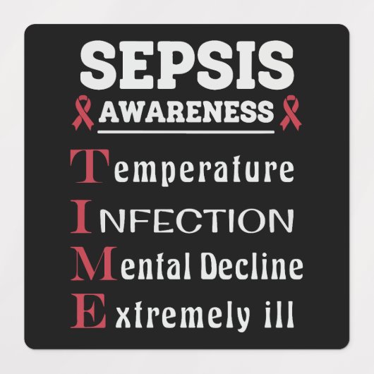 Sepsis Awareness T.I.M.E. Guide Etiketten (Design 1)