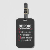 Sepsis Awareness T.I.M.E. Guide Gepäckanhänger (Vorderseite Vertikal)
