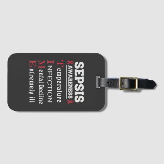 Sepsis Awareness T.I.M.E. Guide Gepäckanhänger (Vorderseite (Horizontal))