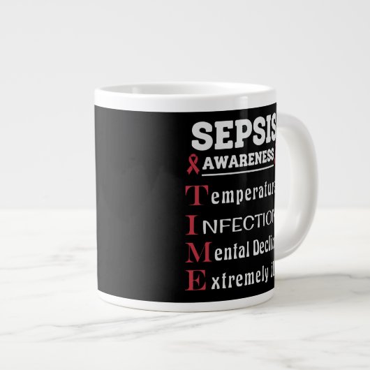 Sepsis Awareness T.I.M.E. Guide Jumbo-Tasse (Vorderseite Rechts)