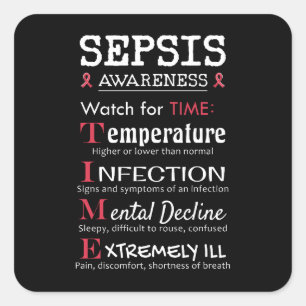 Sepsis Awareness Watch for TIME Guide Quadratischer Aufkleber
