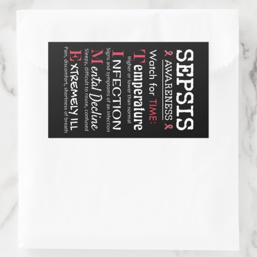 Sepsis Awareness Watch for TIME Guide Rechteckiger Aufkleber (Tasche)