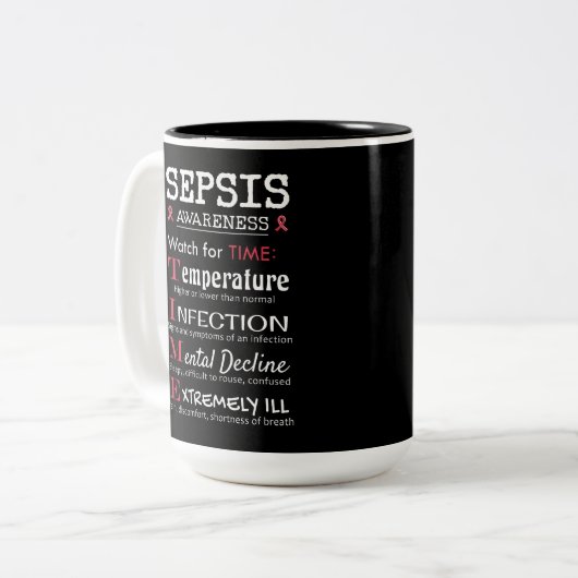 Sepsis Awareness Watch for TIME Guide Zweifarbige Tasse (Vorderseite Links)
