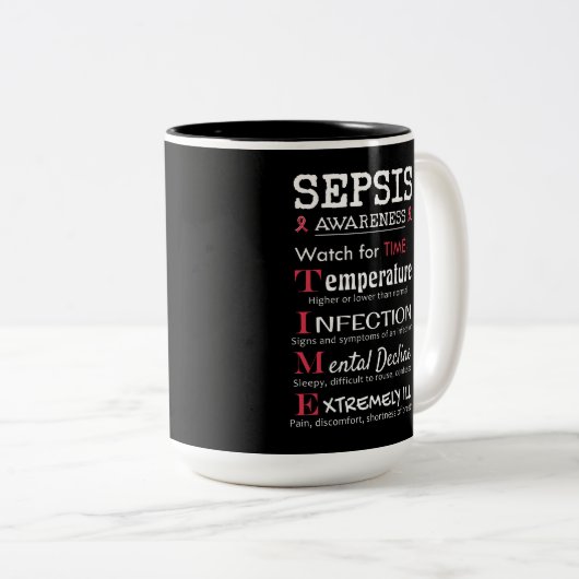 Sepsis Awareness Watch for TIME Guide Zweifarbige Tasse (VorderseiteRechts)