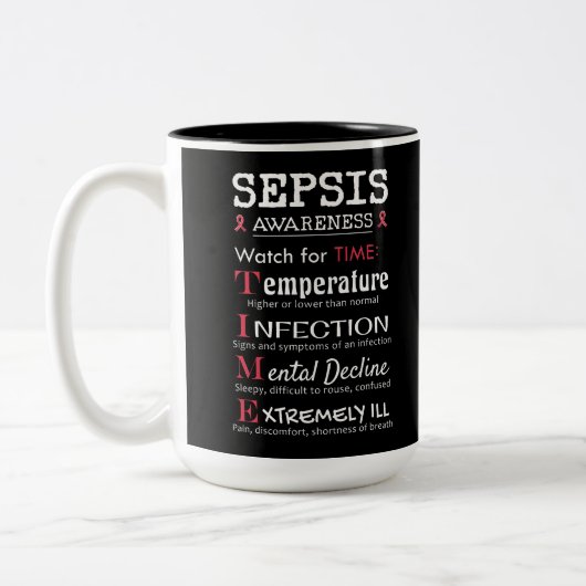 Sepsis Awareness Watch for TIME Guide Zweifarbige Tasse (Links)
