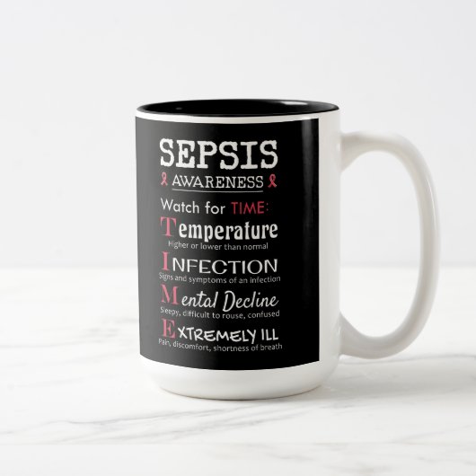 Sepsis Awareness Watch for TIME Guide Zweifarbige Tasse (Rechts)