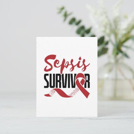 Sepsis Survivor Bewusstsein Postkarte (Stehend Vorderseite)